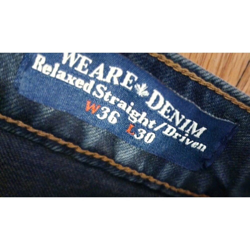 Buffalo David Bitton Jeans 36x30 Blue Relaxed Straight Stretch Driven Basic Dark - Picture 3 of 9